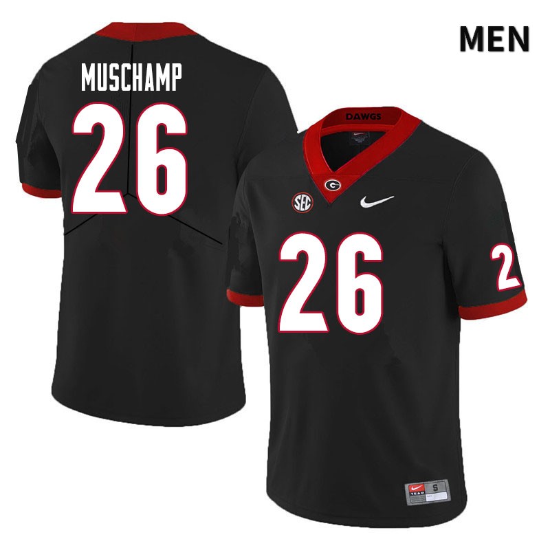 Georgia Bulldogs Men's Jackson Muschamp #26 Black Stitched College UGA Football Jersey 23TZ015FM